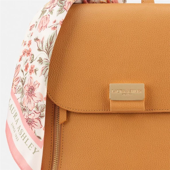 Laura Ashley Taba Büyük Boy Kadın Şal Detaylı Sırt Çantası - 2
