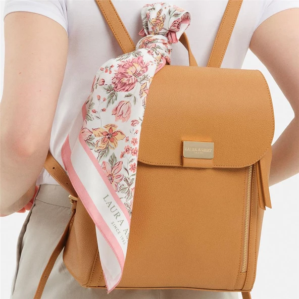 Laura Ashley Taba Büyük Boy Kadın Şal Detaylı Sırt Çantası - 3