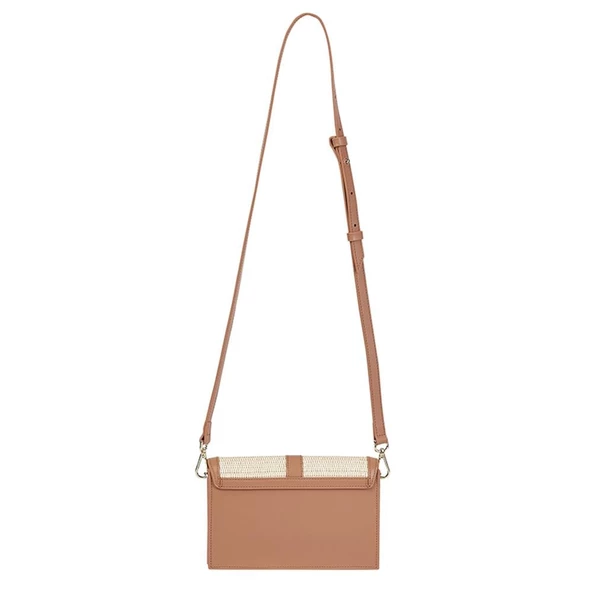 Laura Ashley Taba Hasır İşlemeli Kadın Çapraz Çanta - Resim 3