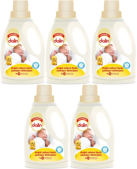 Dalin Çamaşır Deterjanı 1500ML Sensitive Sabun Kokulu (5 Li Set)