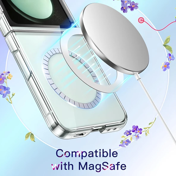 Şeffaf Mika Sararmaz Sert Magsafe Kılıf Galaxy Z Flip 6 - 2