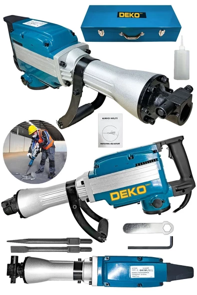 4500W Bakır Büyük Tip 65mm 16 Kg Kırıcı Hilti 60J Kırım Gücü + Yassı ve Sivri Murç Keski Hediyeli - 2