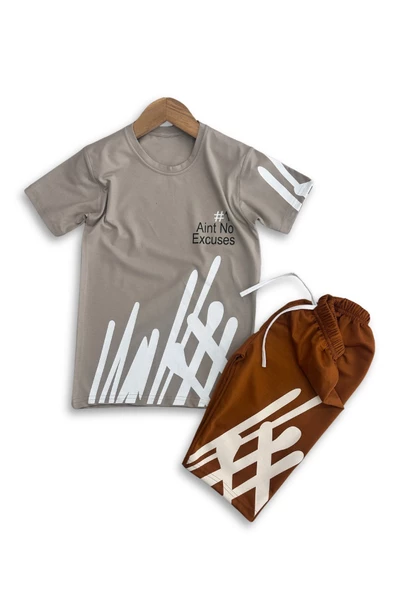 Erkek Çocuk Tişört & Kapri Takımı - Ekonomik Yazlık Şıklık - 11