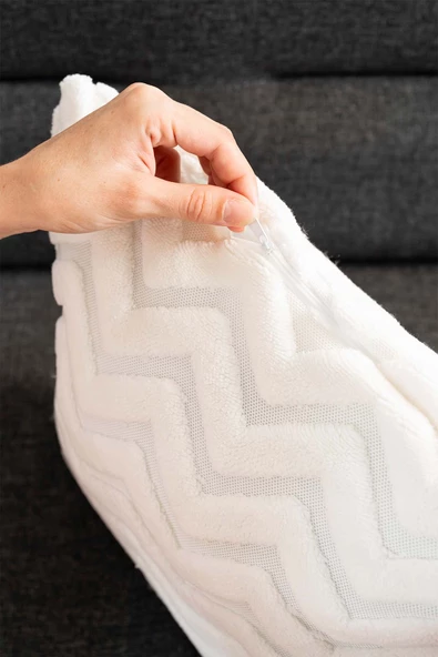 Rivaİstanbul Bohem Özel Tasarım Punch Zik Zak Desen Dekoratif Kırlent Kılıfı - Resim 5