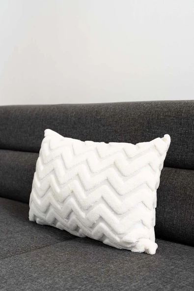 Rivaİstanbul Bohem Özel Tasarım Dikdörtgen Zik Zak Desen Dekoratif Kırlent Kılıfı - Resim 7