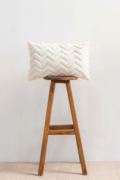 Rivaİstanbul Bohem Özel Tasarım Dikdörtgen Zik Zak Desen Dekoratif Kırlent Kılıfı - Resim 9