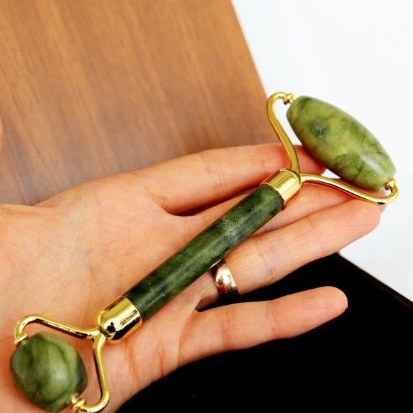 Saf Doğal Taş Yüz Masaj Aleti & Doğal Taş Bileklik Seti - 9