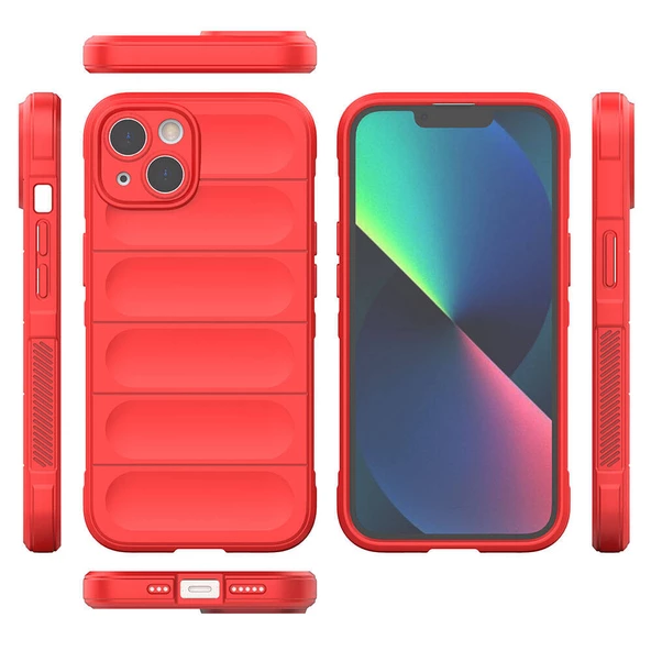 iPhone 13 Kılıf Esnek TPU Oyuklu Arka Yüzey Tasarımlı Etnik Silikon Kılıf - Resim 8