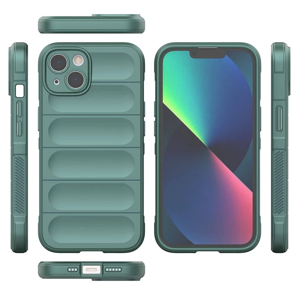 iPhone 13 Kılıf Esnek TPU Oyuklu Arka Yüzey Tasarımlı Etnik Silikon Kılıf - Resim 7