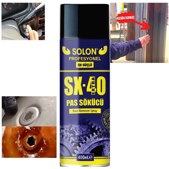 Extra Güçlü Profesyonel 5 Adet SX-40 Pas Sökücü Sprey 200 Ml. - 4