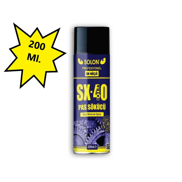 Extra Güçlü Profesyonel 5 Adet SX-40 Pas Sökücü Sprey 200 Ml. - 2