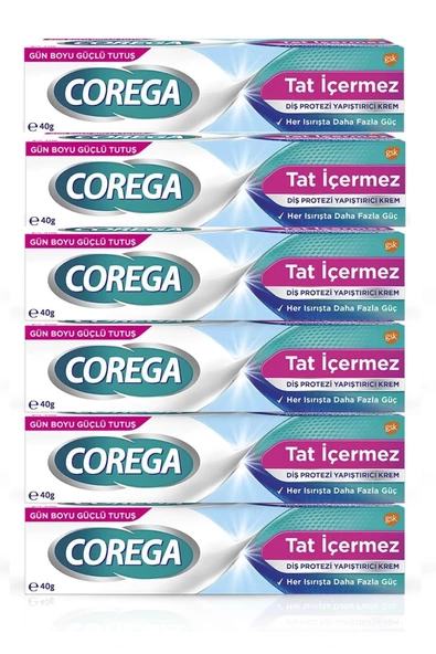 Corega Super Tat İçermez Diş Protezi Yapıştırıcı Krem 40 gr 6 Adet