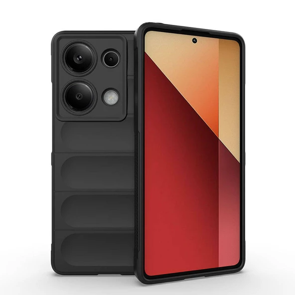 Redmi Note 13 Pro 4G Kılıf Esnek TPU Oyuklu Arka Yüzey Tasarımlı Etnik Silikon Kılıf - 4