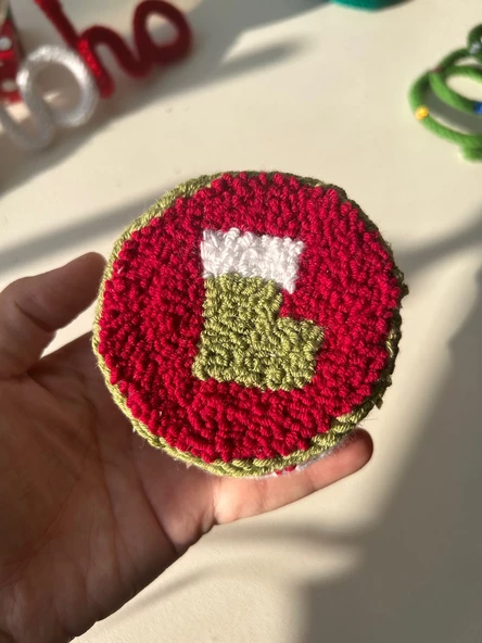 Yılbaşı temalı Punch bardak altlık seti - 2