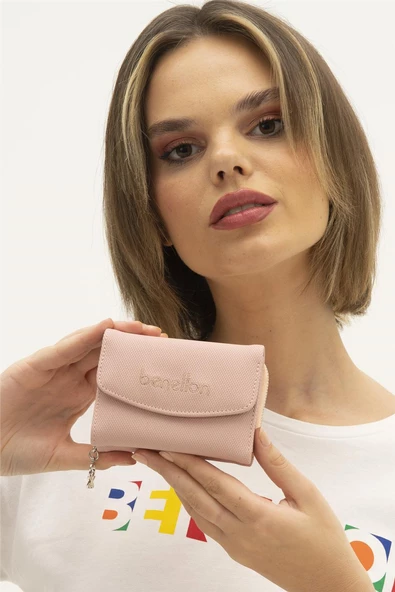 Benetton Pudra Nano Kadın Küçük Boy Cüzdan BNT 1299 - 2