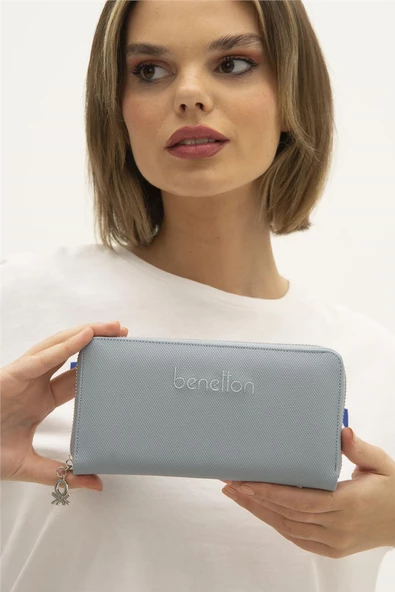 Benetton Mavi Kadın Nano Geniş Cüzdan BNT 1305 - 2