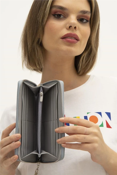 Benetton Mavi Kadın Nano Geniş Cüzdan BNT 1305 - 3