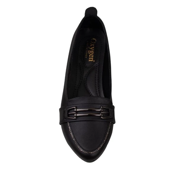 Trend Adımlar Siyah Yumuşak Taban Kadın Günlük Babet - 4