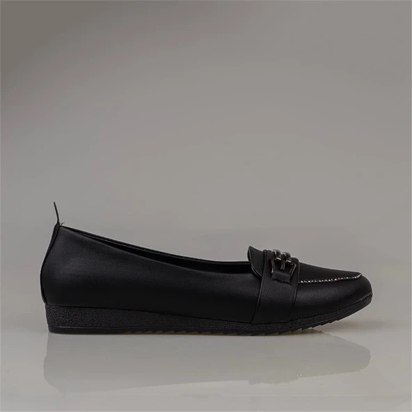 Trend Adımlar Siyah Yumuşak Taban Kadın Günlük Babet - 2