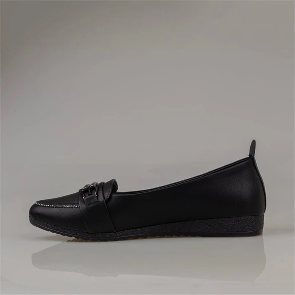 Trend Adımlar Siyah Yumuşak Taban Kadın Günlük Babet - 3