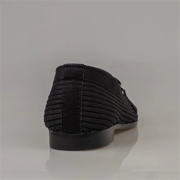 Trend Adımlar Siyah Triko Kadın Zincir Askılı Babet - 5