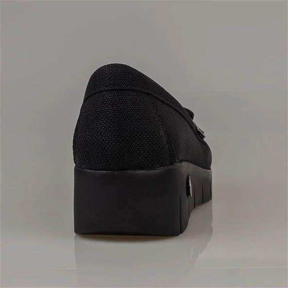 Trend Adımlar Siyah Comfort Stride Dolgu Topuk Kadın Ayakkabı - 4