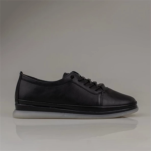 Trend Adımlar Siyah Step Ease Comfort Düz Kadın Lastikli Ayakkabı - 2