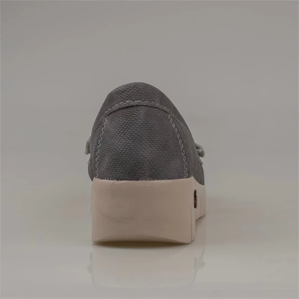 Trend Adımlar Füme Denim Comfort Dolgu Topuk Kadın Ayakkabı - 4