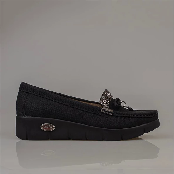 Trend Adımlar Siyah Comfort Stride Dolgu Topuk Kadın Ayakkabı - 2