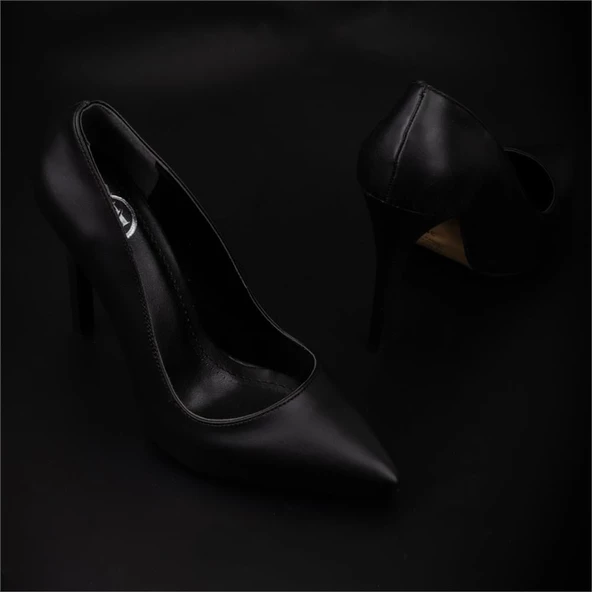 Trend Adımlar Siyah Kadın İnce Topuklu Sivri Burun Stiletto - 7