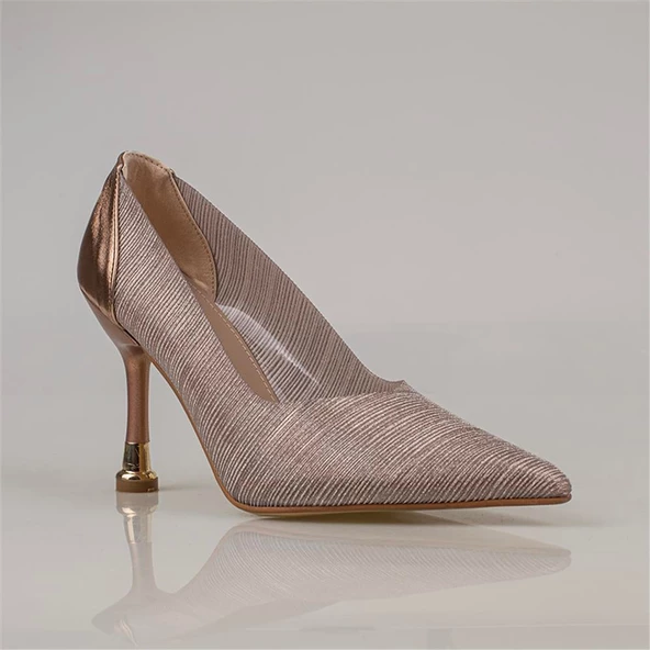 Trend Adımlar Bakır Crystal Glam Kadın Şeffaf Sim Kaplama Stiletto - 2