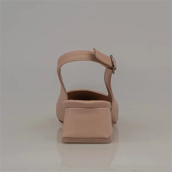 Trend Adımlar Kahverengi Satin Glow Kadın Sivri Burun Arkası Açık Ayakkabı - 4