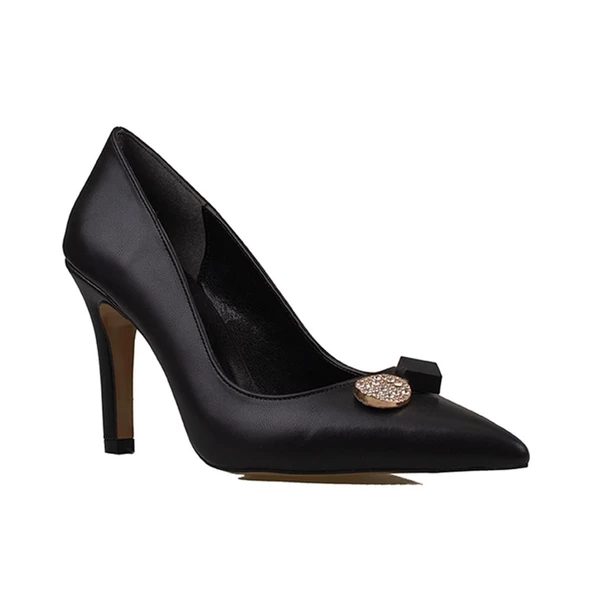 Trend Adımlar Siyah Elegansia Kadın İnce Topuklu Klasik Ayakkabı ürün görseli