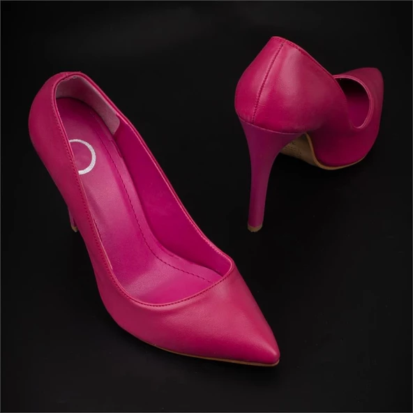 Trend Adımlar Fuşya Kadın İnce Topuklu Sivri Burun Stiletto - 6