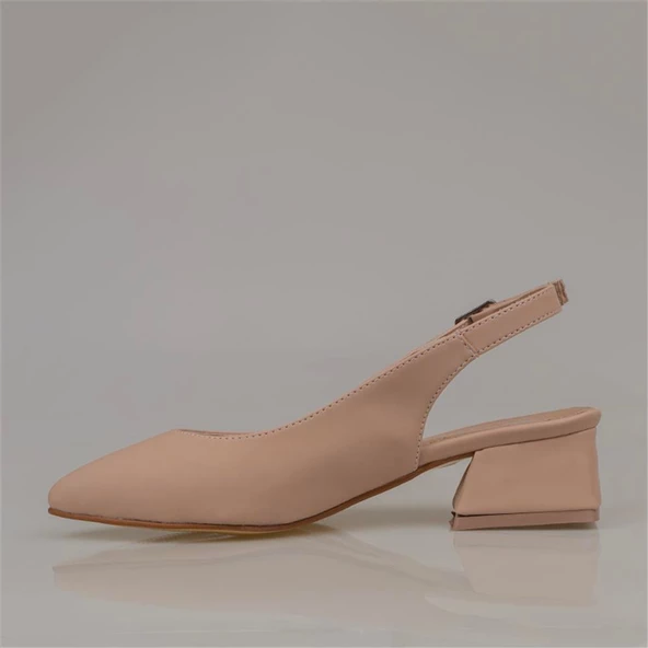 Trend Adımlar Kahverengi Satin Glow Kadın Sivri Burun Arkası Açık Ayakkabı - 3