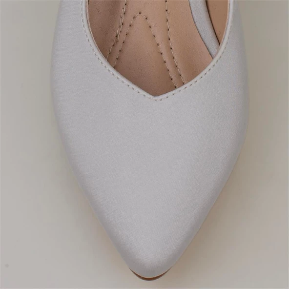 Trend Adımlar Gri Satin Glow Kadın Sivri Burun Arkası Açık Ayakkabı - 5