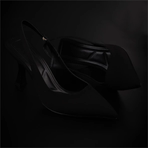 Trend Adımlar Siyah Chic Ease Lastikli Kadın Keten Klasik Ayakkabı - Resim 7