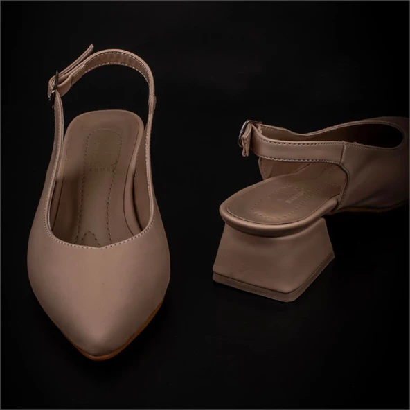 Trend Adımlar Kahverengi Satin Glow Kadın Sivri Burun Arkası Açık Ayakkabı - 6