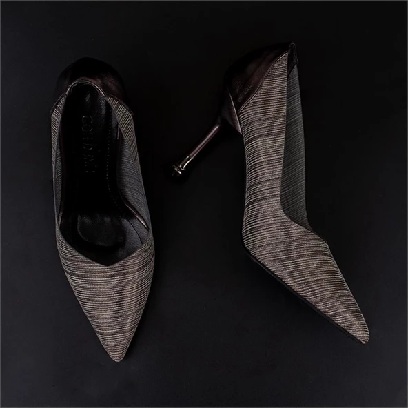 Trend Adımlar Platin Crystal Glam Kadın Şeffaf Sim Kaplama Stiletto - 5