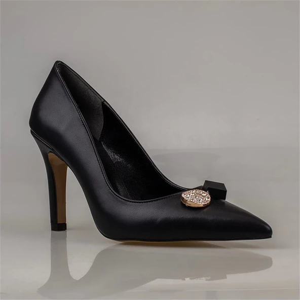 Trend Adımlar Siyah Elegansia Kadın İnce Topuklu Klasik Ayakkabı - Resim 2