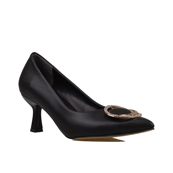 Trend Adımlar Siyah Taş İşlemeli Kadın Klasik Ayakkabı ürün görseli