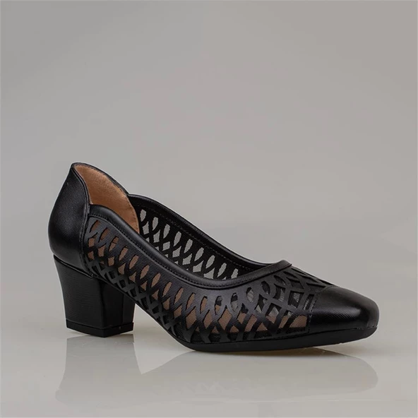 Trend Adımlar Siyah Şeffaf Parlak Kadın Klasik Ayakkabı - 2