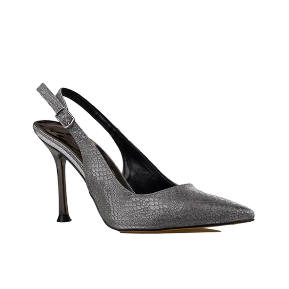 Trend Adımlar Platin Elegance Satin Kadın Parlak Saten Klasik Ayakkabı - 2