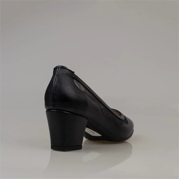 Trend Adımlar Siyah Şeffaf Şerit Kadın Özel Üretim Klasik Ayakkabı - Resim 4