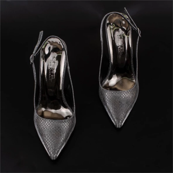 Trend Adımlar Platin Elegance Satin Kadın Parlak Saten Klasik Ayakkabı - 5