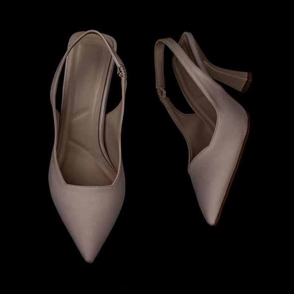 Trend Adımlar Krem Chic Ease Lastikli Kadın Keten Klasik Ayakkabı - 4