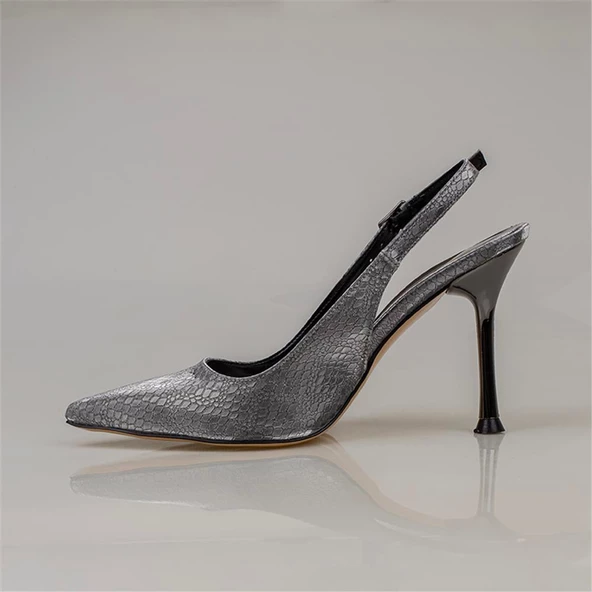 Trend Adımlar Platin Elegance Satin Kadın Parlak Saten Klasik Ayakkabı - 3