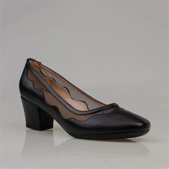Trend Adımlar Siyah Şeffaf Şerit Kadın Özel Üretim Klasik Ayakkabı - Resim 2