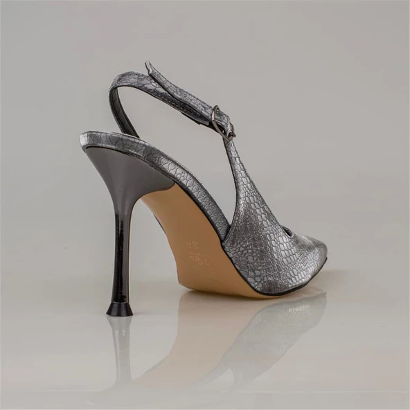 Trend Adımlar Platin Elegance Satin Kadın Parlak Saten Klasik Ayakkabı - 4