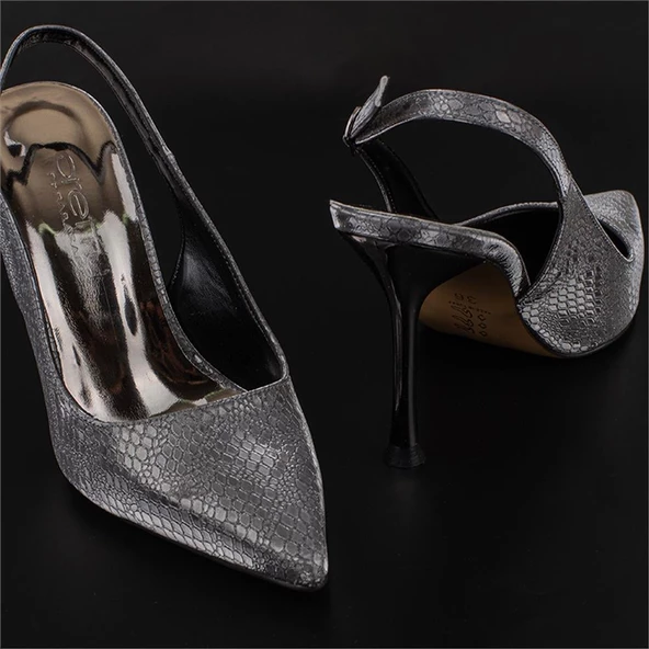 Trend Adımlar Platin Elegance Satin Kadın Parlak Saten Klasik Ayakkabı - 7